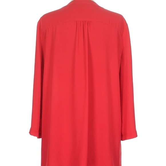 BCBGMAXAZRIA Red Pleated V-Neck Tunic Blouse Top | Size S - Picture 5 of 5
